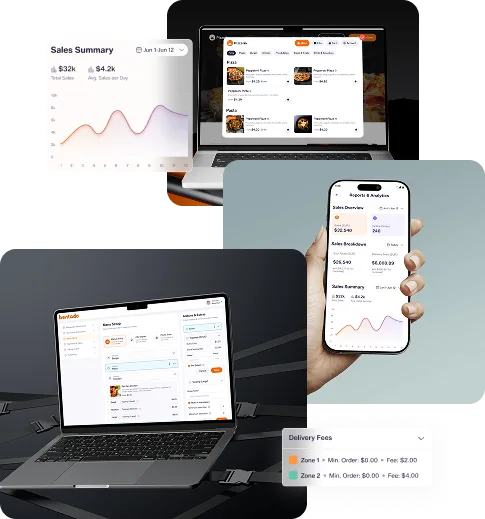 Gebrandete Bestell-Website und App eines Restaurants
